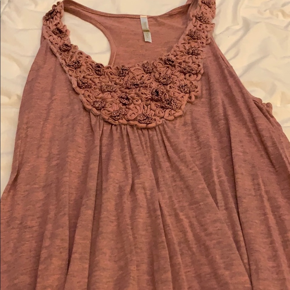 Pink tank top with adorable neck detailing